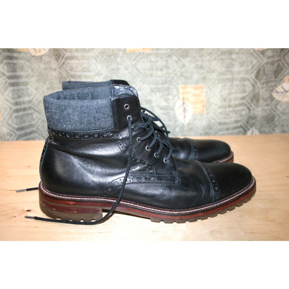 Johnson & Murphy 1850 Blak Leather Ankle Boots 11.5 M